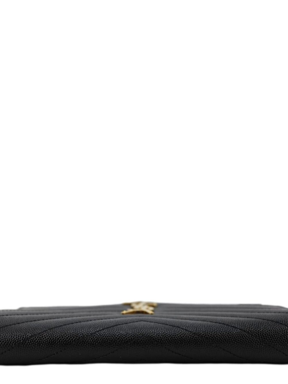 Yves Saint Laurent  Cassandre Flap Matelassé Grain De Poudre Leather Pouch Black - Picture 8 of 11